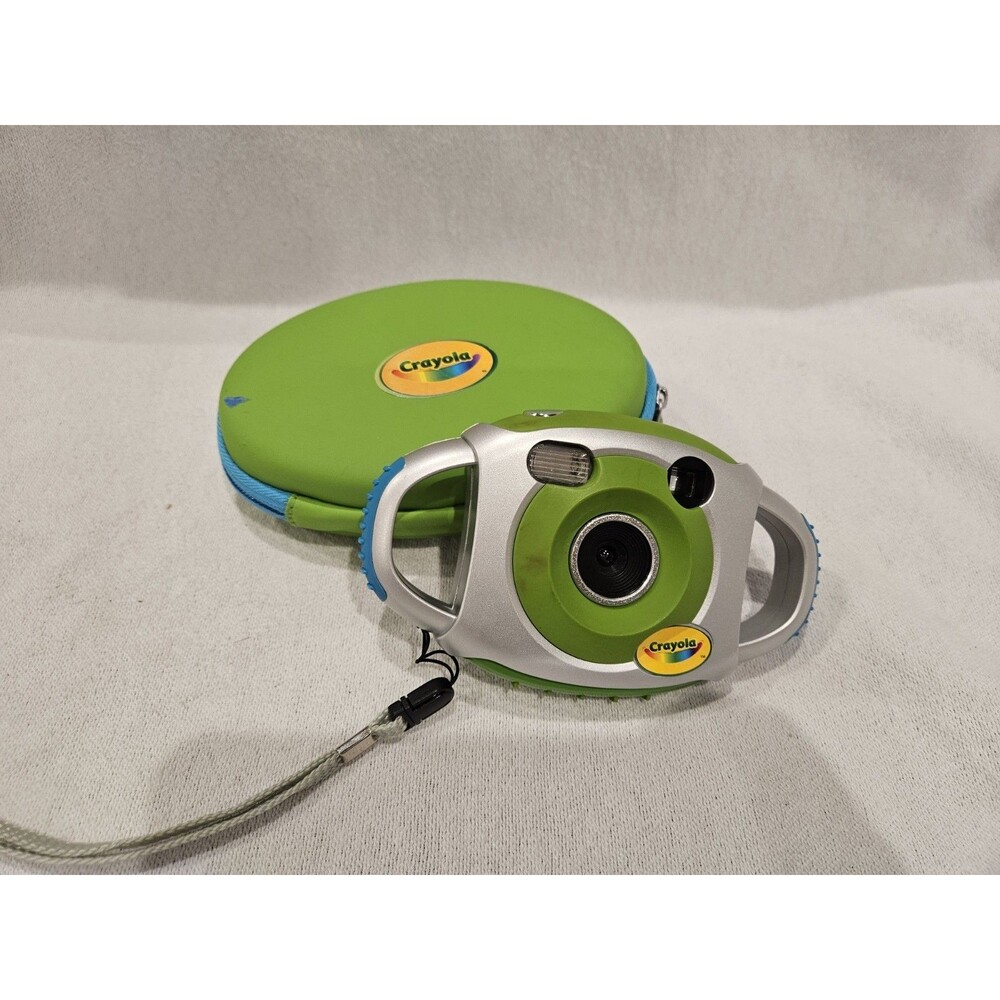 Crayola Kids Digital Toy Camera Green with Carrying Case Model 2009 Untested